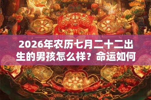 2026年农历七月二十二出生的男孩怎么样？命运如何？