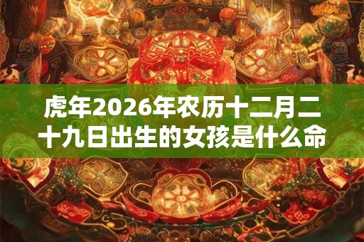 虎年2026年农历十二月二十九日出生的女孩是什么命? 虎年2026年农历十二月二十九日出生的女孩是什么命?