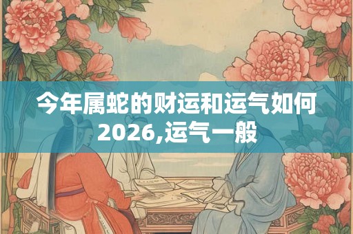 今年属蛇的财运和运气如何2026,运气一般