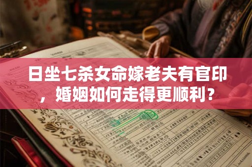 日坐七杀女命嫁老夫有官印,婚姻如何走得更顺利? 日坐七杀女命嫁老夫有官印,婚姻如何走得更顺利?