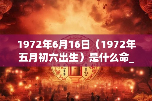 1972年6月16日（1972年五月初六出生）是什么命_命运如何