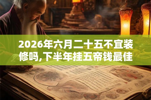 2026年六月二十五不宜装修吗,下半年挂五帝钱最佳日子