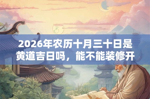 2026年农历十月三十日是黄道吉日吗，能不能装修开工？