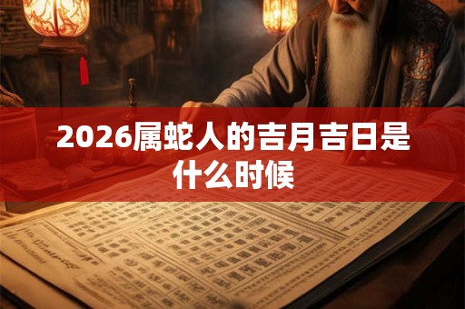 2026属蛇人的吉月吉日是什么时候