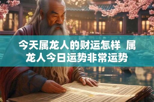 今天属龙人的财运怎样  属龙人今日运势非常运势