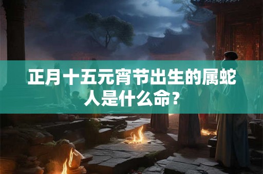 正月十五元宵节出生的属蛇人是什么命？