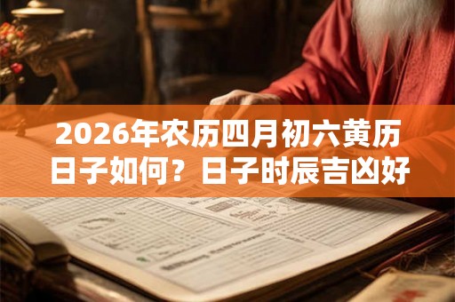 2026年农历四月初六黄历日子如何?日子时辰吉凶好不好? 2026年农历四月初六黄历日子如何?日子时辰吉凶好不好?