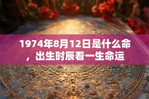 1974年8月12日是什么命，出生时辰看一生命运