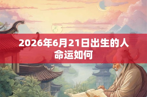 2026年6月21日出生的人命运如何