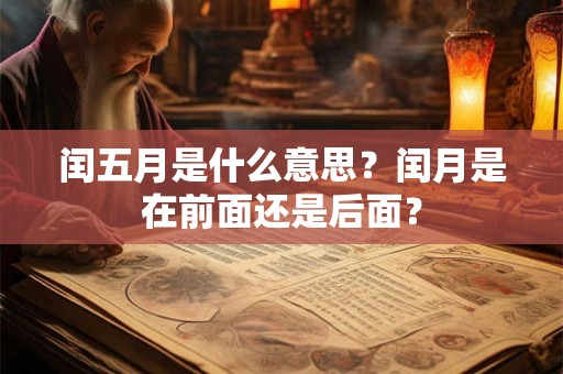 闰五月是什么意思？闰月是在前面还是后面？