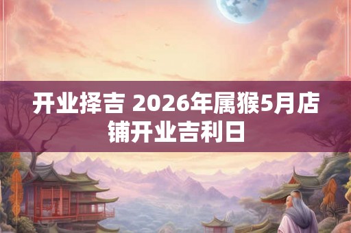 开业择吉 2026年属猴5月店铺开业吉利日 开业择吉 2026年属猴5月店铺开业吉利日