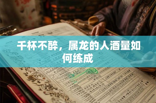 千杯不醉，属龙的人酒量如何练成