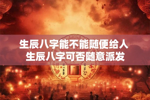 生辰八字能不能随便给人 生辰八字可否随意派发