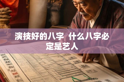 演技好的八字  什么八字必定是艺人