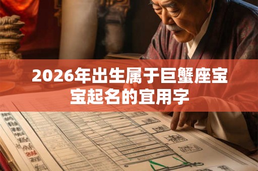 2026年出生属于巨蟹座宝宝起名的宜用字