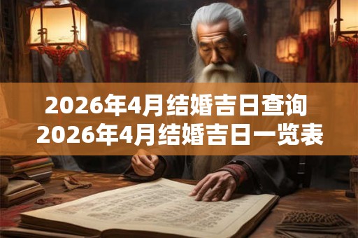 2026年4月结婚吉日查询 2026年4月结婚吉日一览表