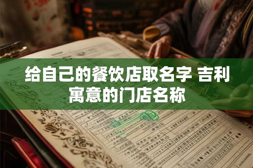 给自己的餐饮店取名字 吉利寓意的门店名称