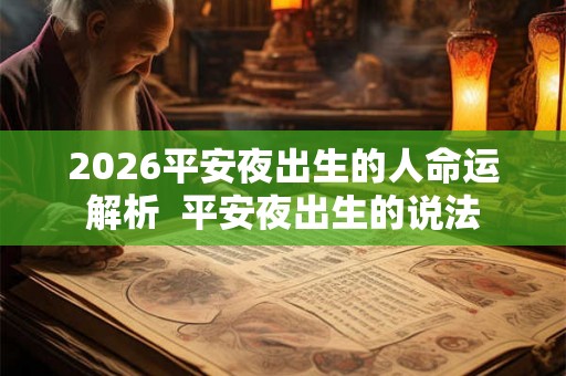 2026平安夜出生的人命运解析  平安夜出生的说法