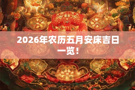 2026年农历五月安床吉日一览！