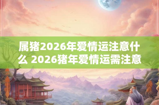 属猪2026年爱情运注意什么 2026猪年爱情运需注意啥