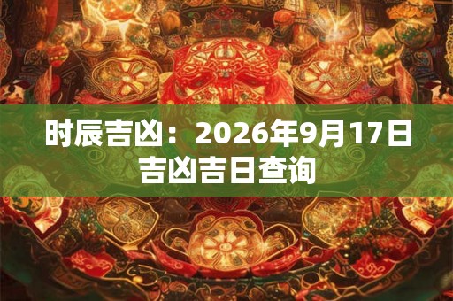 时辰吉凶:2026年9月17日吉凶吉日查询 时辰吉凶:2026年9月17日吉凶吉日查询