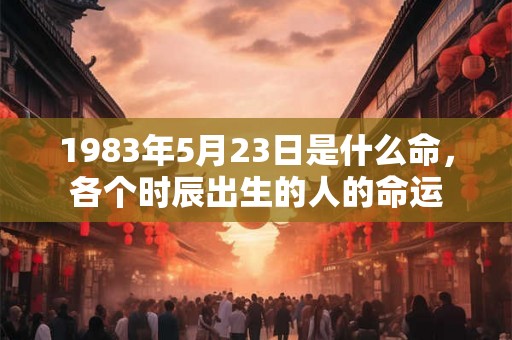 1983年5月23日是什么命，各个时辰出生的人的命运