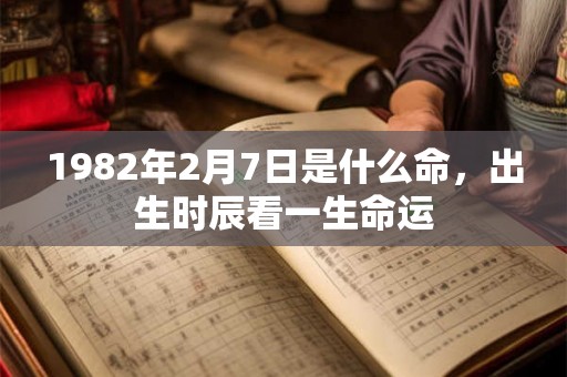 1982年2月7日是什么命，出生时辰看一生命运