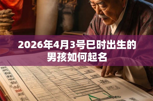 2026年4月3号巳时出生的男孩如何起名 2026年4月3号巳时出生的男孩如何起名