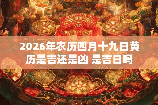 2026年农历四月十九日黄历是吉还是凶 是吉日吗