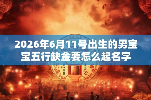 2026年6月11号出生的男宝宝五行缺金要怎么起名字
