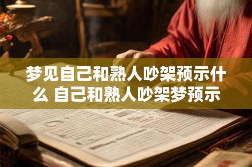 梦见自己和熟人吵架预示什么 自己和熟人吵架梦预示什么 梦见自己和熟人吵架预示什么 自己和熟人吵架梦预示什么