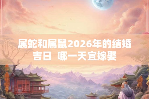 属蛇和属鼠2026年的结婚吉日  哪一天宜嫁娶
