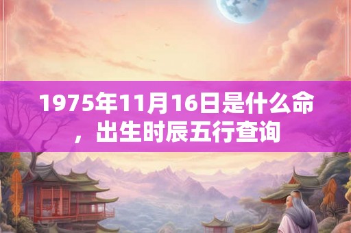 1975年11月16日是什么命，出生时辰五行查询