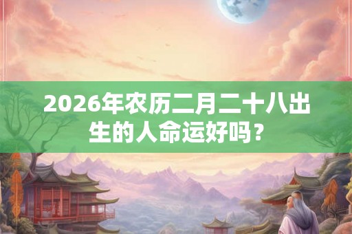 2026年农历二月二十八出生的人命运好吗？