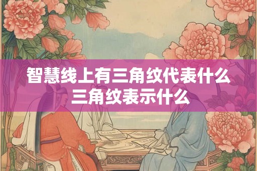 智慧线上有三角纹代表什么 三角纹表示什么