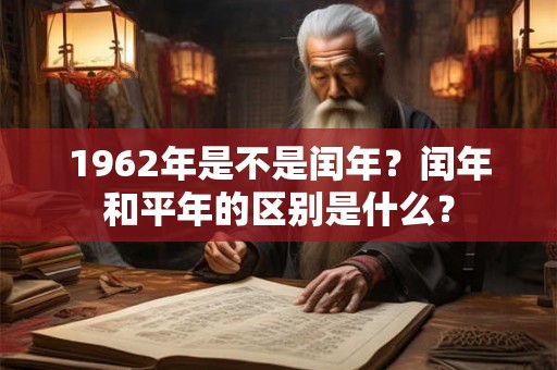 1962年是不是闰年？闰年和平年的区别是什么？