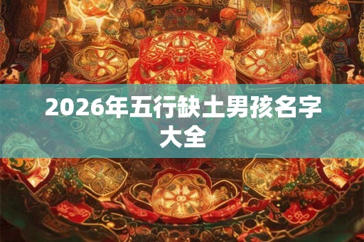 2026年五行缺土男孩名字大全