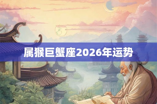 属猴巨蟹座2026年运势