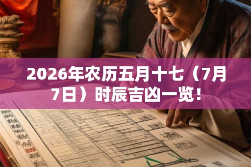 2026年农历五月十七（7月7日）时辰吉凶一览！