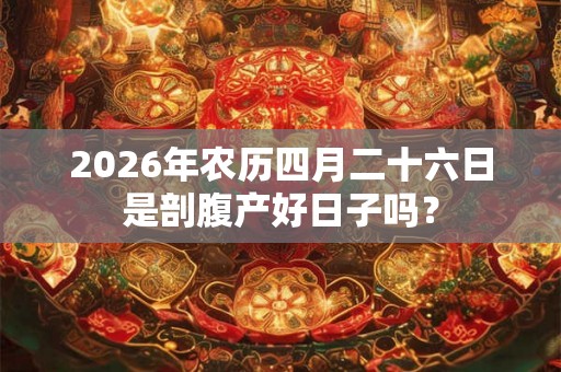 2026年农历四月二十六日是剖腹产好日子吗？