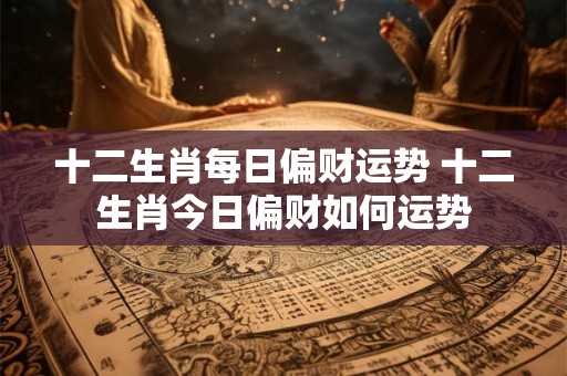十二生肖每日偏财运势 十二生肖今日偏财如何运势