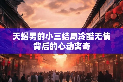 天蝎男的小三结局冷酷无情背后的心动离奇