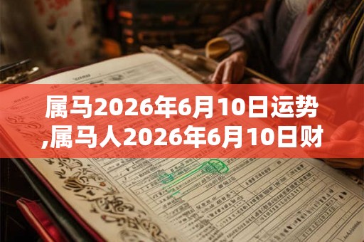 属马2026年6月10日运势,属马人2026年6月10日财运,生肖马2026年6月10日运势