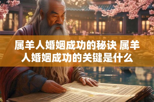 属羊人婚姻成功的秘诀 属羊人婚姻成功的关键是什么