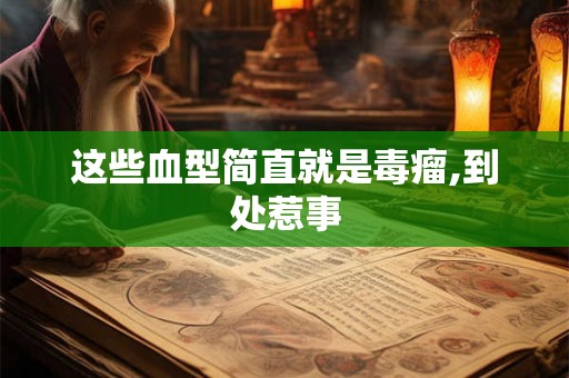 这些血型简直就是毒瘤,到处惹事