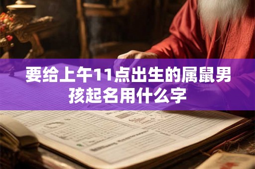 要给上午11点出生的属鼠男孩起名用什么字