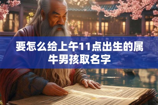 要怎么给上午11点出生的属牛男孩取名字