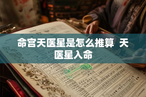 命宫天医星是怎么推算  天医星入命