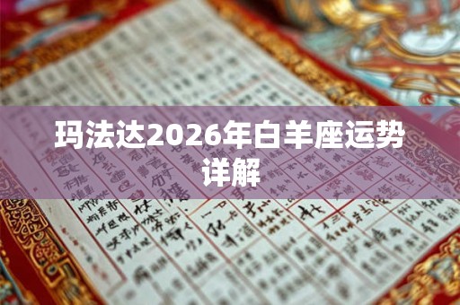 玛法达2026年白羊座运势详解 玛法达2026年白羊座运势详解