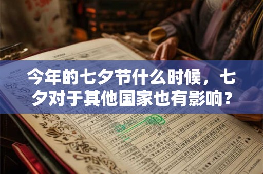 今年的七夕节什么时候，七夕对于其他国家也有影响？